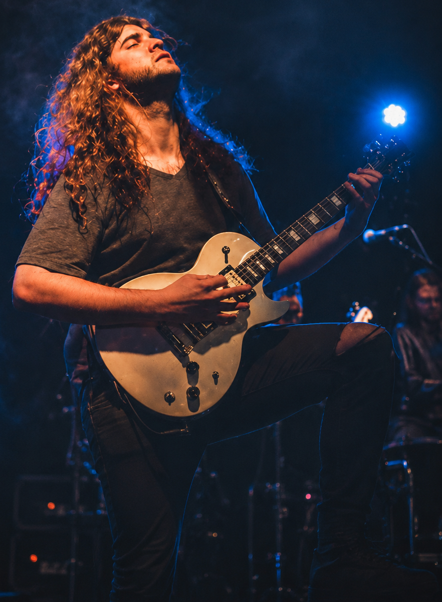 Guitarist performing live